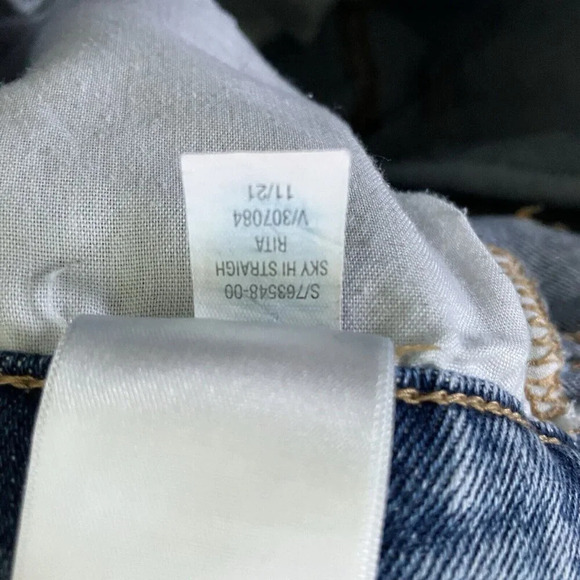 Old Navy Sky Hi Rita Straight Leg Distressed Jeans Womens  8 - Picture 5 of 6
